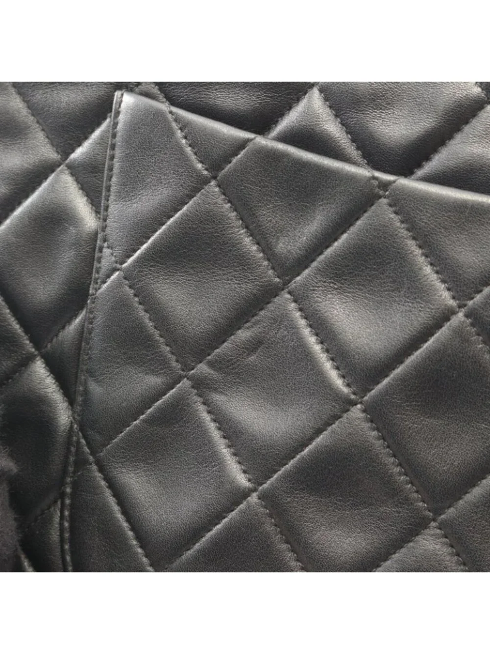 Chanel Shoulder Bag Maxi Quilted 34 Black Lambskin Chain